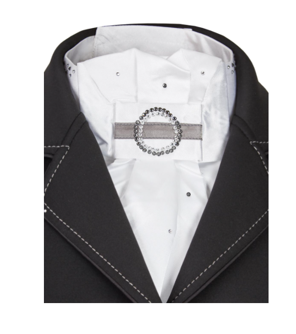 PLASTRON IN RASO ELMIRA SILVER Cravatte & Plastron 